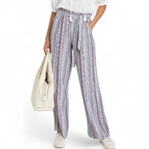 Knox Rose Striped Wide Leg Pants in Blue, Pink and White